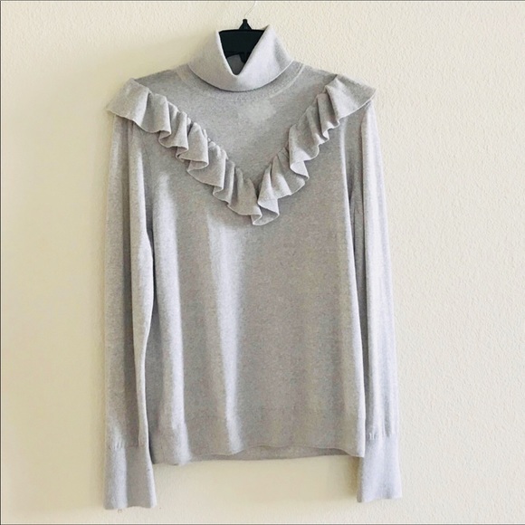 J. Crew Sweaters - J. CREW Tippi Ruffle Wool Sweater (XL)